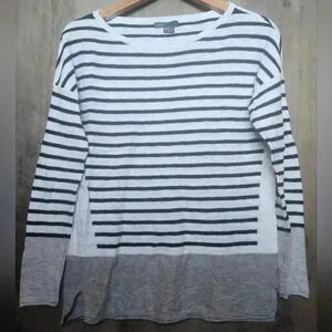 Vince Women's Lightweight Striped Knit Long Sleeve Shirt XS